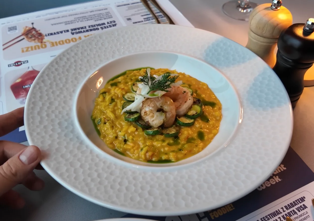 Floor Number Two — risotto szafranowe z krewetkami